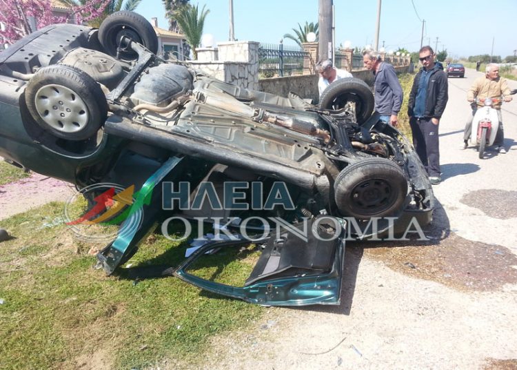 Σοβαρό τροχαίο με ανατροπή ΙΧ στο Κατσικάρι Πύργου – Τρεις τραυματίες (φωτο-βίντεο)