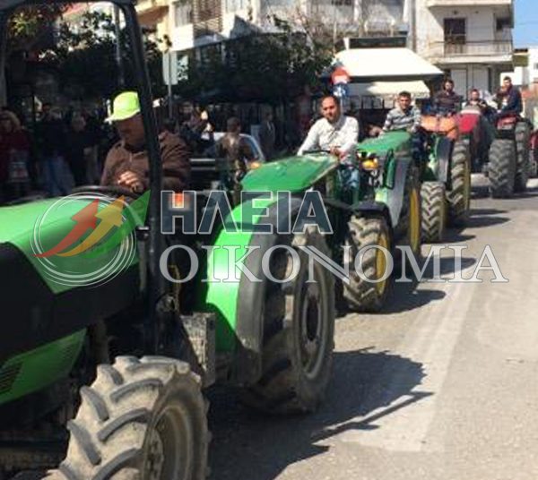 Με τρακτέρ στο συλλαλητήριο του ΠΑΜΕ στον Πύργο