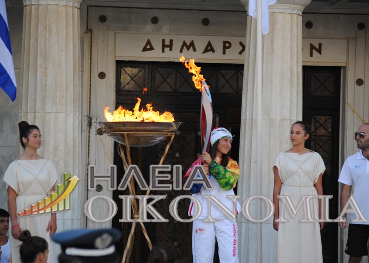 Η Φλόγα των χειμερινών Ολυμπιακών Αγώνων στον Πύργο (φωτο)