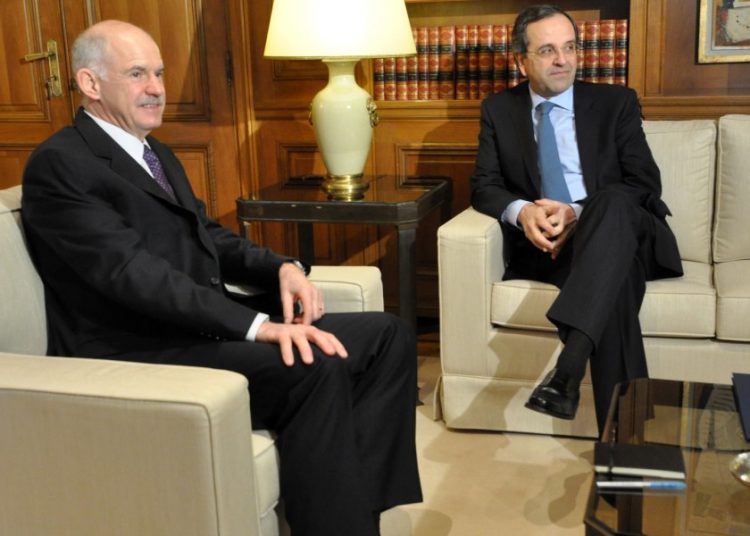 Ούτε μισή ώρα δεν κράτησε η συνάντηση Παπανδρέου – Σαμαρά