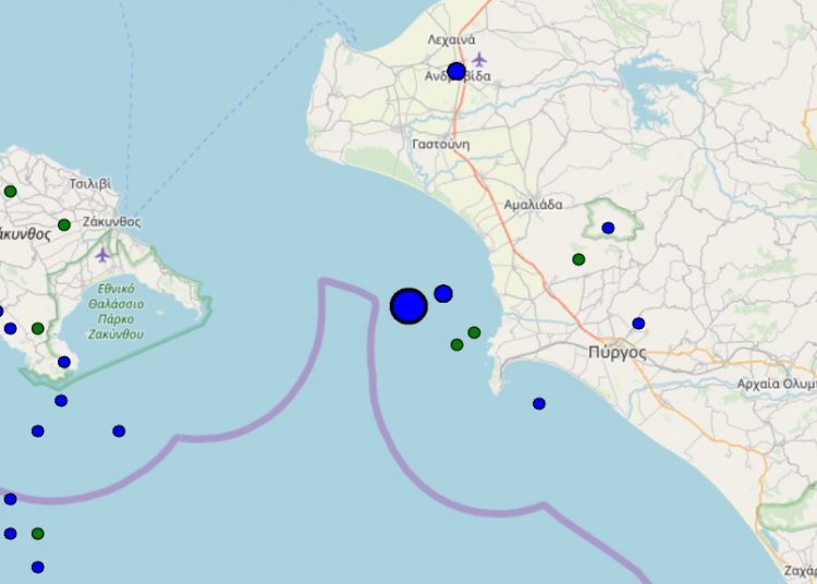 Tρίτος Σεισμός – 4,2R σε θαλάσσια περιοχή Νοτιοδυτικά της Αμαλιάδας