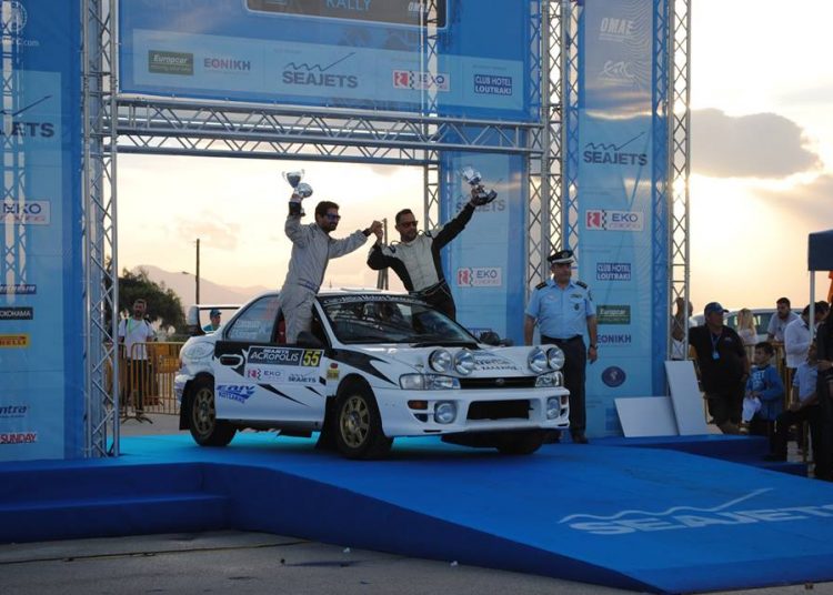 Οι Πυργιώτες Λαϊνόπουλος και Κολοτούρος στο βάθρο του Ράλι Ακρόπολης