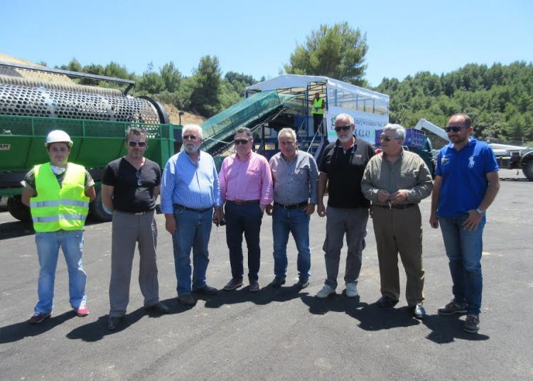 Ξεκίνησε η δοκιμαστική λειτουργία της Μηχανικής επεξεργασίας σκουπιδιών στην θέση “Τριανταφυλλιά” (Φωτο)