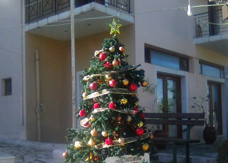 Ο Πολιτιστικός-Αιμοδοτικός Σύλλογος Αμπελώνα στόλισε το Χριστουγεννιάτικο δένδρο