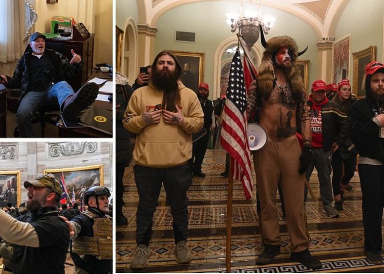 Οι εισβολείς του Καπιτωλίου: Ο κερασφόρος, ο hater της Πελόζι και ο… γελαστός κλέφτης