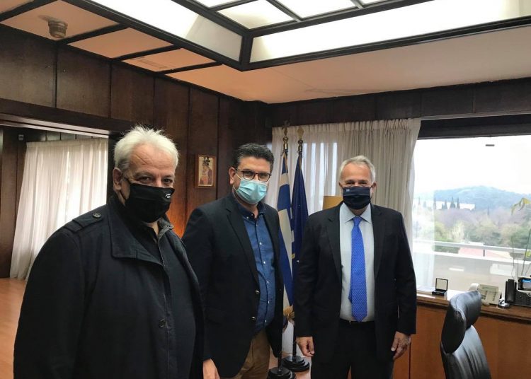 Επίσκεψη Δημάρχου Ανδραβίδας-Κυλλήνης Γιάννη Λέντζα στον υπουργό Εσωτερικών Μ. Βορίδη