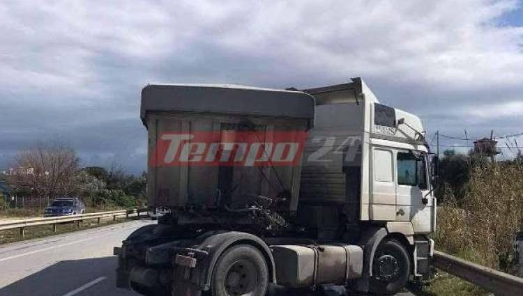 Πατρών – Πύργου: “Δίπλωσε” νταλίκα στο ύψος του Αλισσού στο αντίθετο ρεύμα!