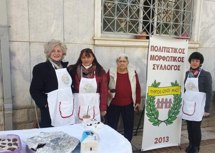 Παραδοσιακό χαλβά από τον Πολιτιστικό Σύλλογο “Πύργος Όλοι Μαζί” στη γιορτή του πολιούχου