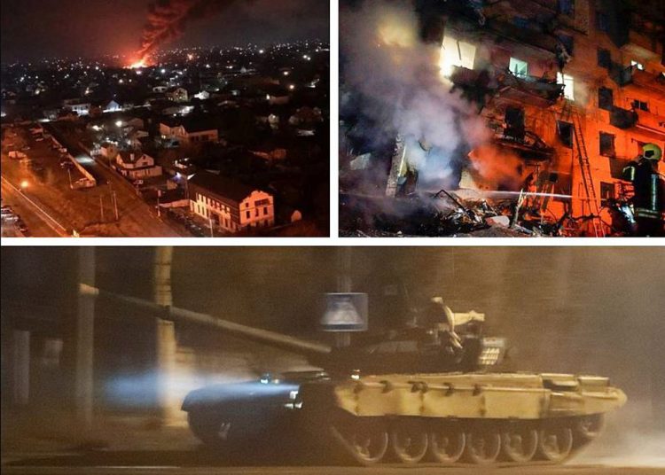 Nύχτα κόλασης στο Κίεβο: Tανκς στους δρόμους, βομβαρδισμοί και εκρήξεις
