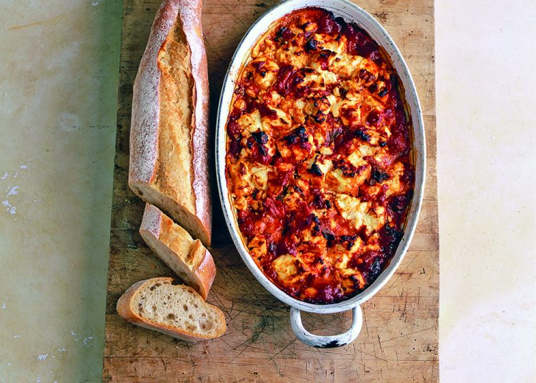 Φέτα ψητή µε ντοµάτα και ρίγανη