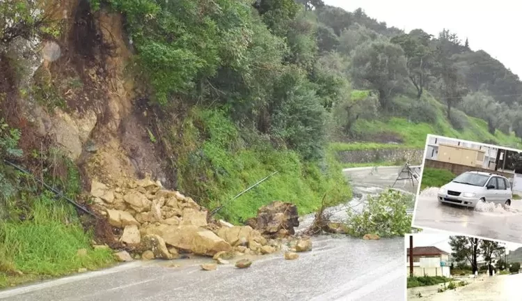 Κακοκαιρία – Ζάκυνθος: Σοβαρά προβλήματα – Εγκλωβίστηκαν οδηγοί – Δεν λειτουργούν τα σχολεία