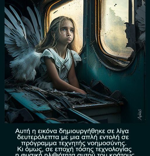 Ο Αρκάς με ένα κορίτσι – άγγελο σε ένα διαλυμένο τρένο στέλνει το μήνυμά του