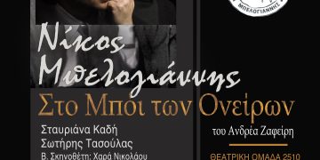 «ΝΙΚΟΣ ΜΠΕΛΟΓΙΑΝΝΗΣ: ΣΤΟ ΜΠΟΙ ΤΩΝ ΟΝΕΙΡΩΝ» του Ανδρέα Ζαφείρη από την ΘΕΑΤΡΙΚΗ ΟΜΑΔΑ 2510