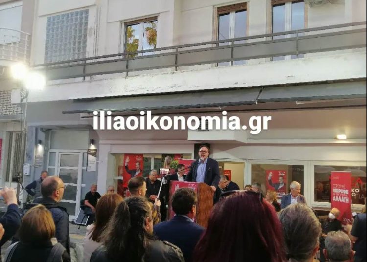 Ο Πέτρος Κόκκαλης στον Πύργο στην προεκλογική εκδήλωση ΣΥΡΙΖΑ