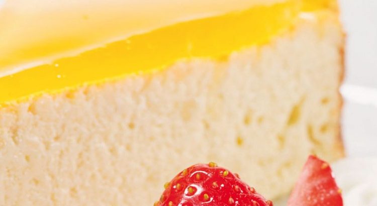 Cheesecake με παγωτό καϊμάκι και ζελέ λεμόνι