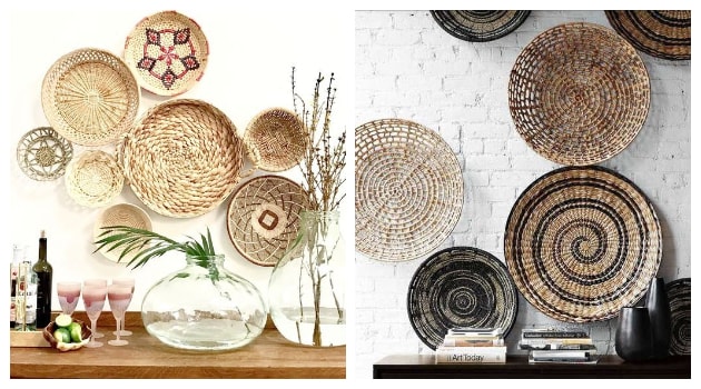 Διακοσμήσεις με ψάθινα καλάθια