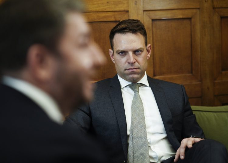 Κεντροαριστερά: O Κασσελάκης, o Ανδρουλάκης και στη μέση ο Σημίτης