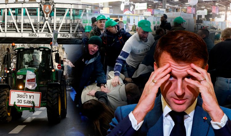 Στα άκρα οι αγρότες στη Γαλλία – Εισέβαλλαν στην Αγροτική Έκθεση του Παρισιού, λίγο πριν μιλήσει ο Μακρόν