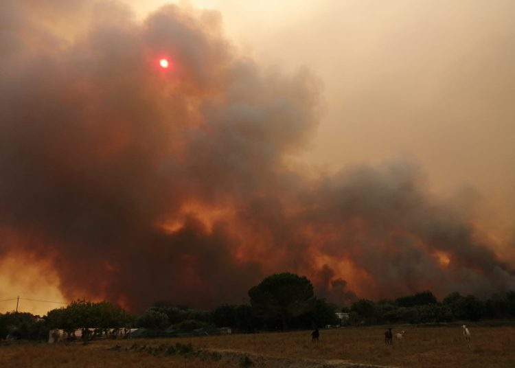 Μεγάλη φωτιά σε Αλποχώρι, Χανάκια, Φραγκαπήδημα & Μυρτιά – Εντοπίστηκε νεκρός άνδρας (φωτο)