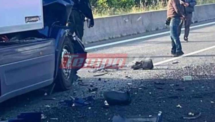 Πατρών-Πύργου: Τροχαίο με φορτηγό-Κλειστό το ρεύμα προς Πύργο