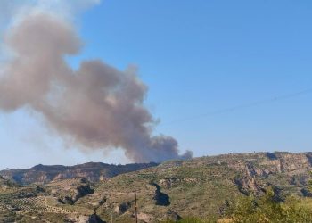 Μεγάλη φωτιά καίει στο Χελιδόνι Ολυμπίας