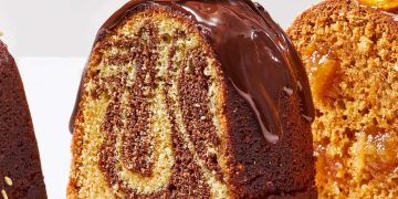 Κέικ μαρμπρέ με ελαιόλαδο, πορτοκάλι, κανέλα και καφέ