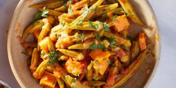 Μπάμιες με γλυκοπατάτες