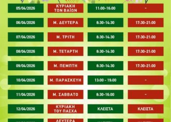 Το εορταστικό ωράριο καταστημάτων περιόδου Πάσχα σε Πύργο και Αμαλιάδα