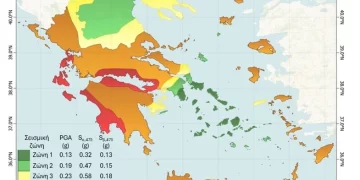 Nέος σεισμικός χάρτης: Η Ηλεία στο κόκκινο-Μεγάλη επικινδυνότητα για σεισμό