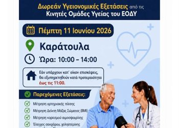 Δωρεάν προληπτικές εξετάσεις σε Κατάκολο (9/6) και Καράτουλα (11/6)